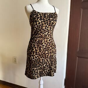PURRR MELROSE | Leopard Print Adjustable Strappy Back Mini Dress | Extra Small